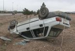 خودروی حامل دانش آموزان بافقی دچار حادثه شد .